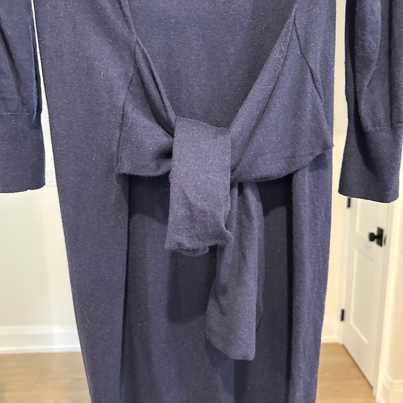 Thakoon Navy Sweater Dress with "Sleeve Tie" Detail at Waist - Size XL - Picture 5 of 14